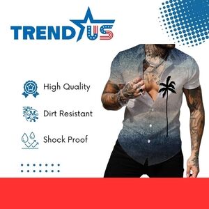 Men's Blue and White Shirt